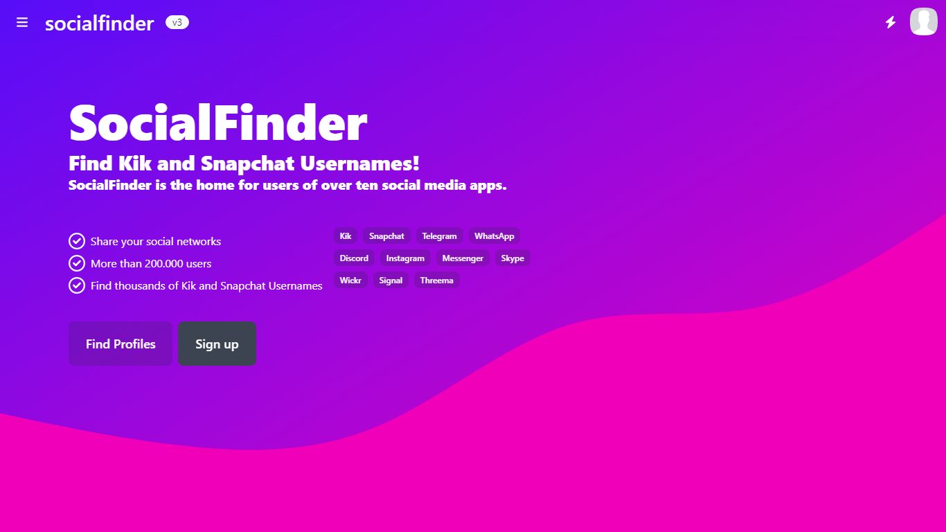 Find Kik, Snapchat usernames & more! | SocialFinder
